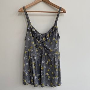 TORRID gray tank top with skulls